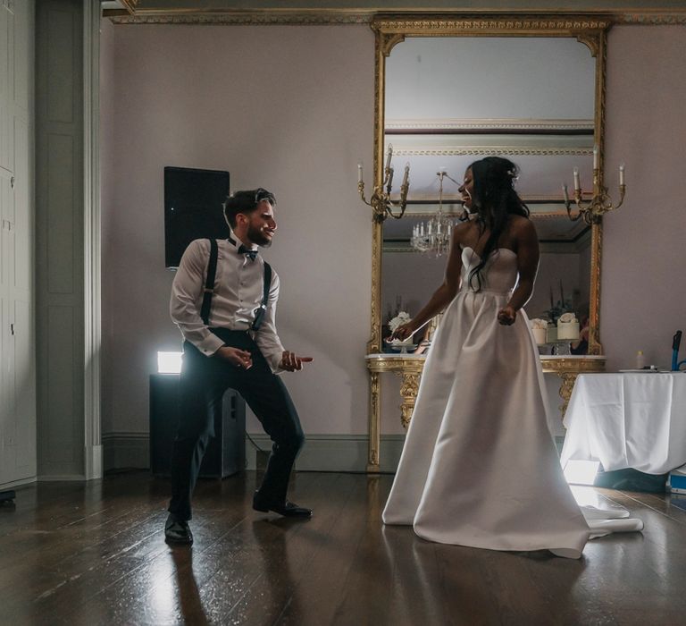 Bride and groom first dance at Garthmyl Hall