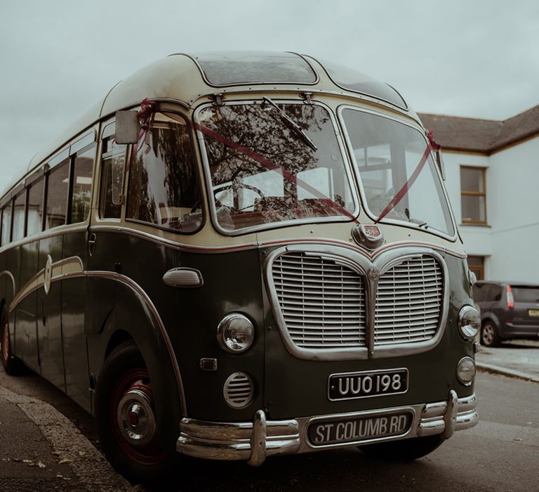 Vintage bus for Nancarrow wedding 