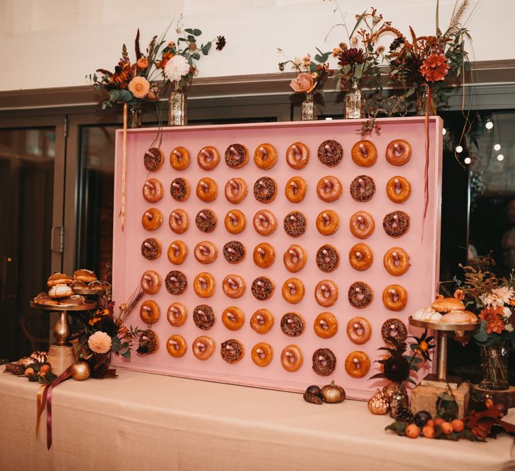 Doughnut wall at Millbridge Court wedding