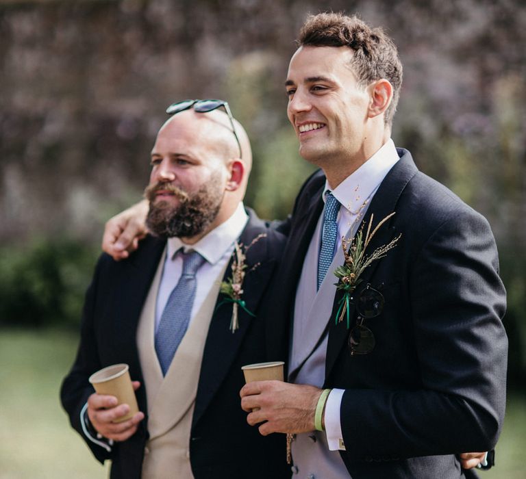 Groomsmen in traditional morning suits 