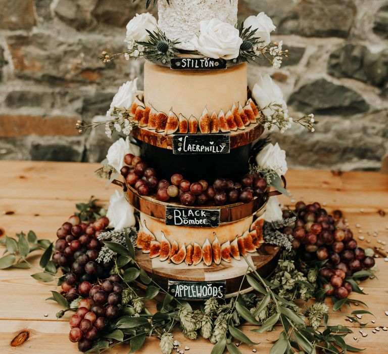 Amazing cheese tower wedding cake