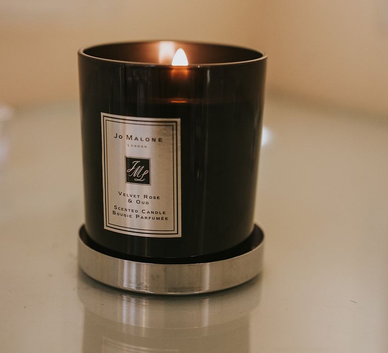 Jo Malone candle burning for wedding 