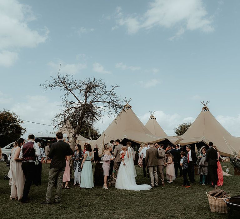 Buffalo Tipi outdoors at The Apple Orchard 