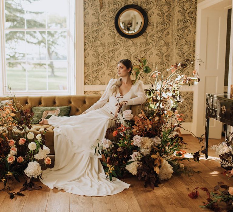 Autumnal blooms for Reymerston Hall wedding