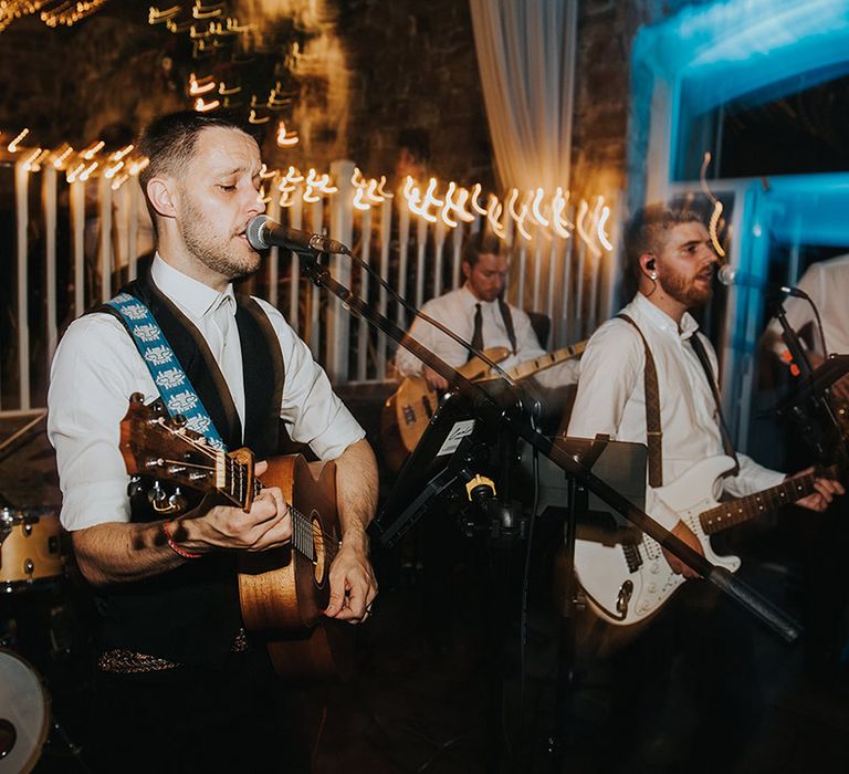 Jumpstart wedding band via Entertainment nation at autumn theme wedding 