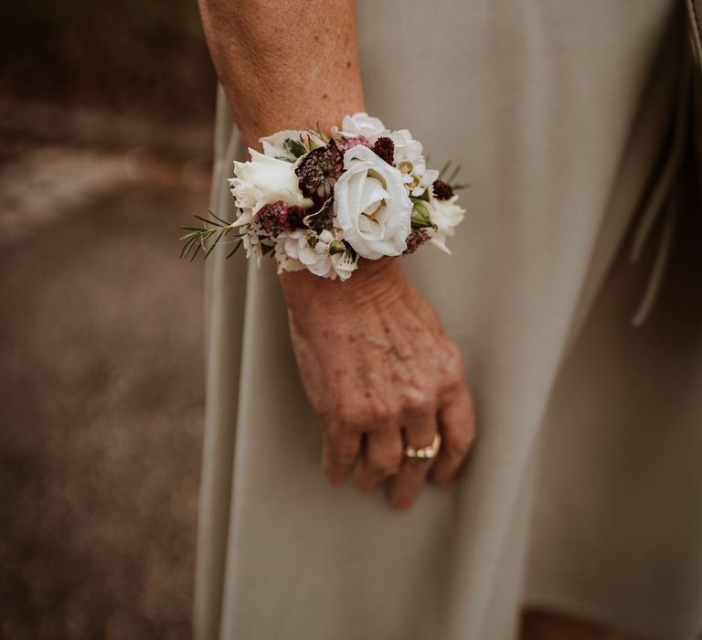 Mother of the bride wrist corsage 