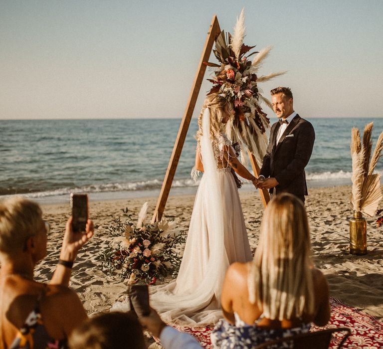 Beach wedding ceremony in Crete