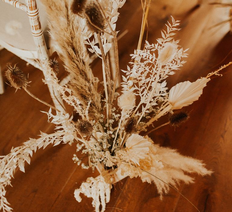 Aisle dried flowers wedding decor 