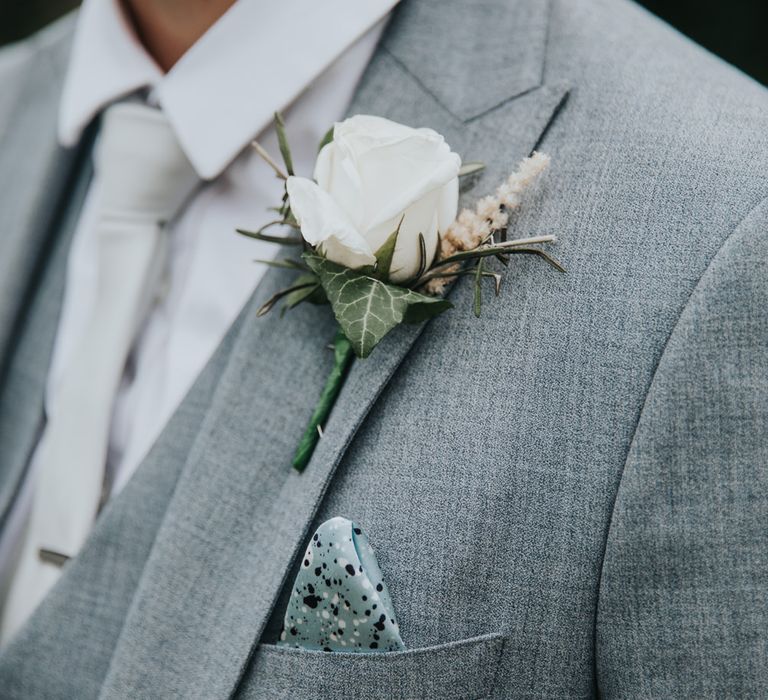 White rose buttonhole