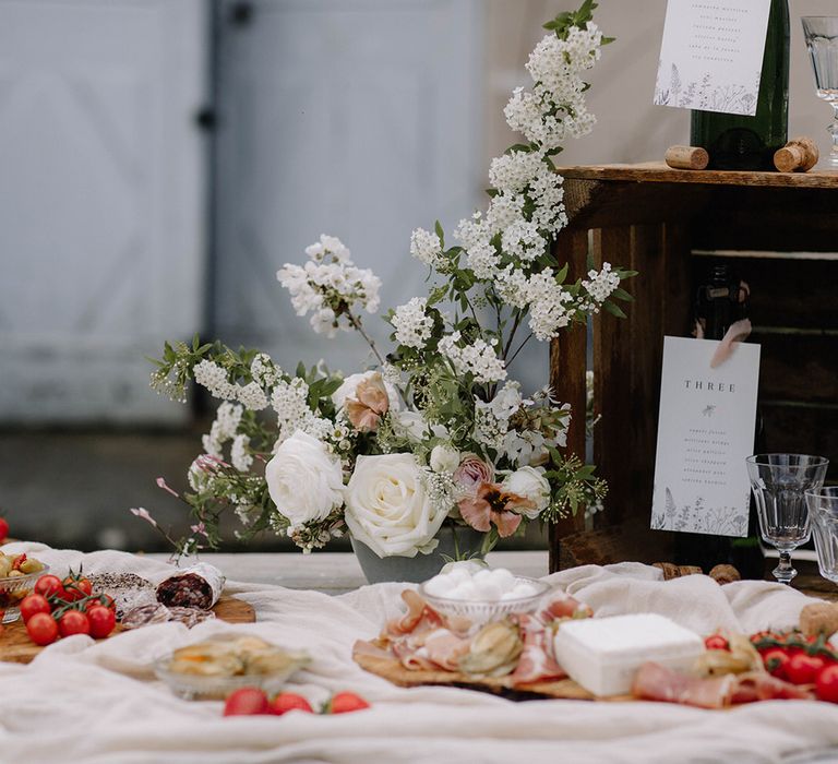 Minimal yet elegant, locally sourced French produce for the best of France at this rustic wedding shoot