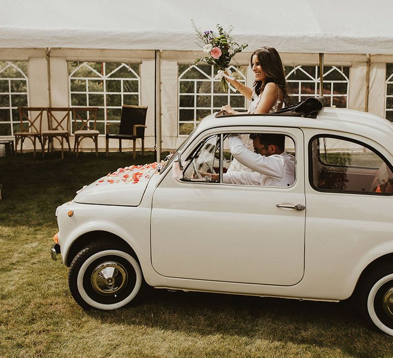 Vintage 1968 restored Fiat 500 wedding car