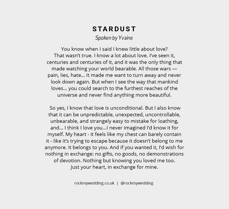 Stardust | Wedding Readings From Movies/TV Shows