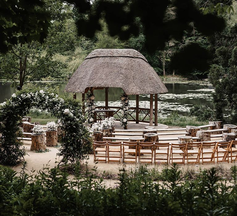 The Orangery in Kent wedding venue with outdoor woodland ceremony area