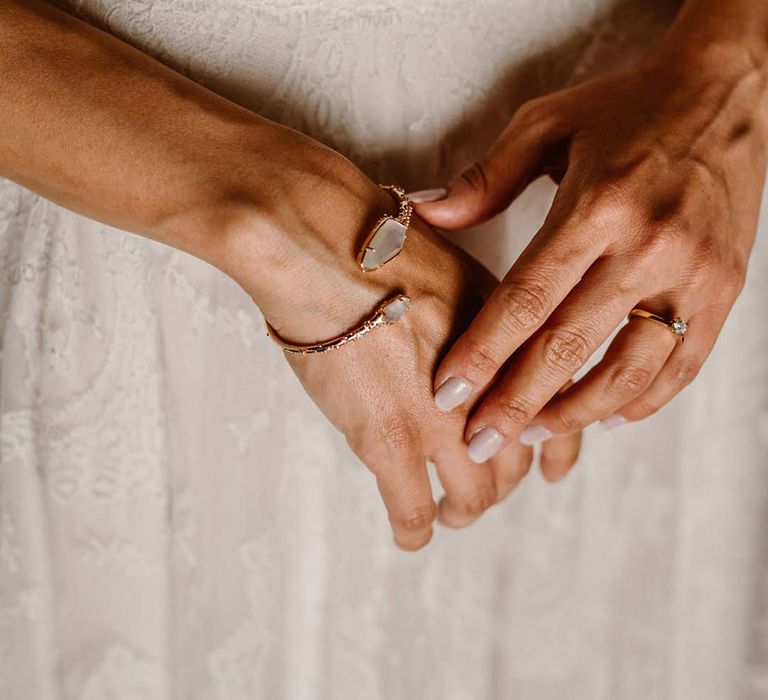 mother of pearl wedding bangle bridal accessory