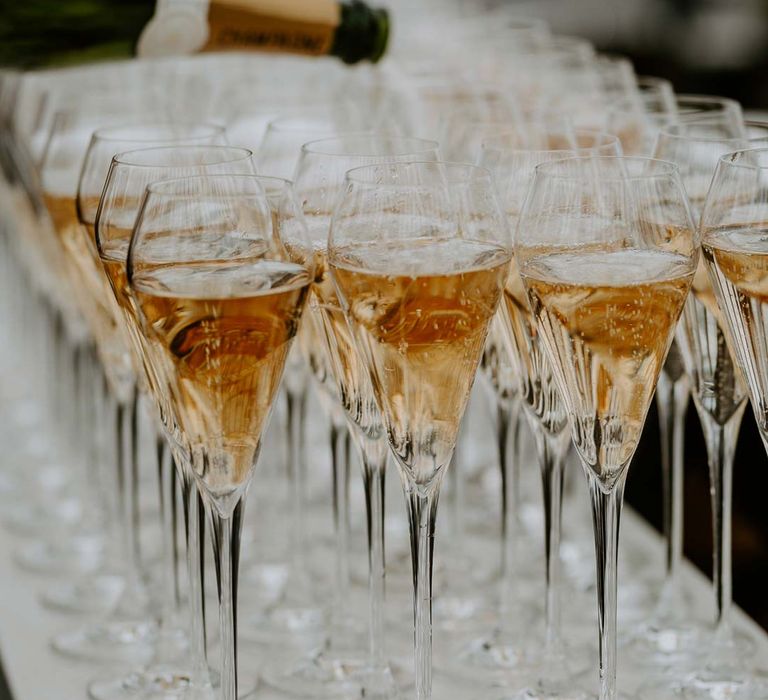 Wedding champagne being poured at LGBTQ+ The Gherkin wedding 