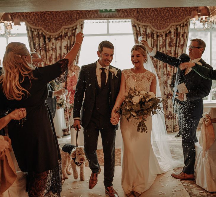 Confetti moment at Lake District Wedding