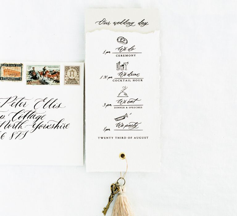 Wedding order of the day stationery by EG Lettering