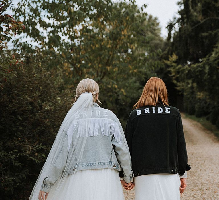 Brides in personalised jackets