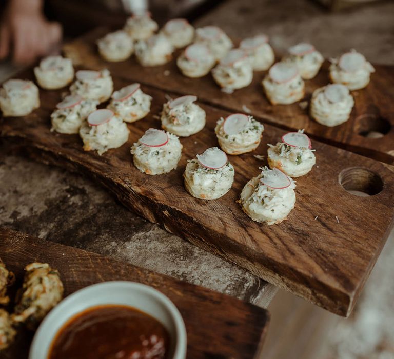 Canapés for wedding reception 