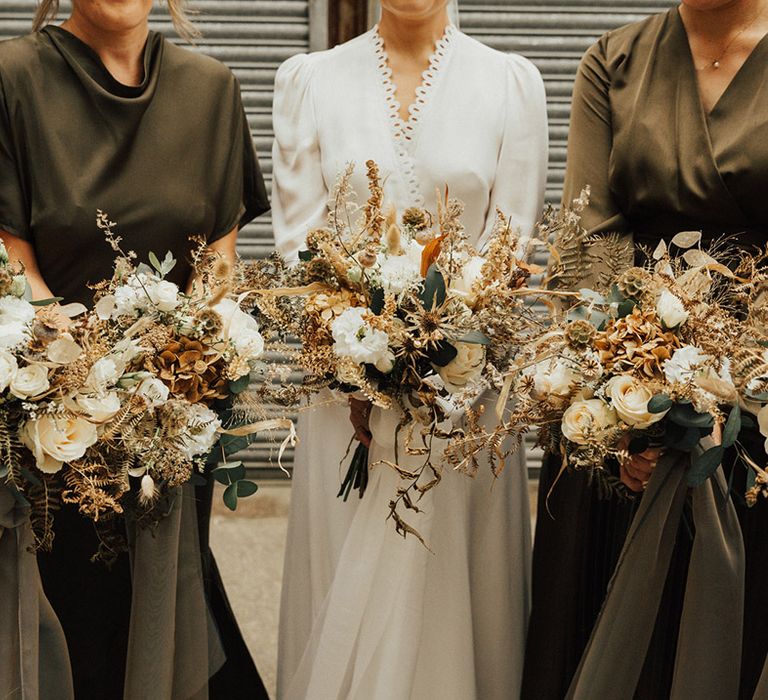 Rustic and boho styled dried floral bouquets 