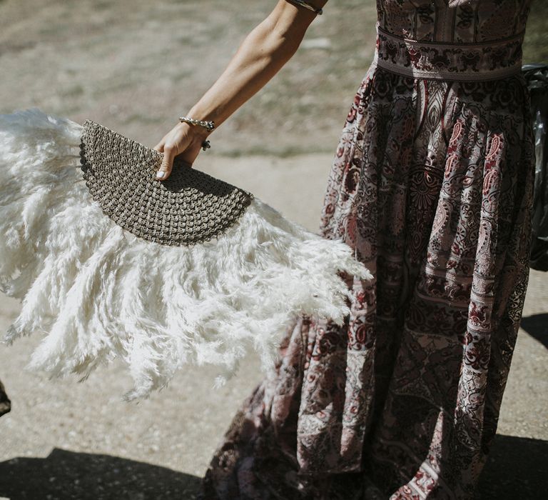 Large feather bridal accessory