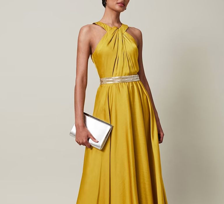 Mustard bridesmaid dress from Phase Eight