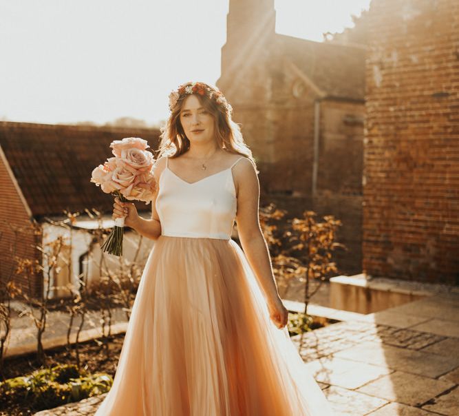 Chantel Lauren Blush pink tulle wedding skirt 