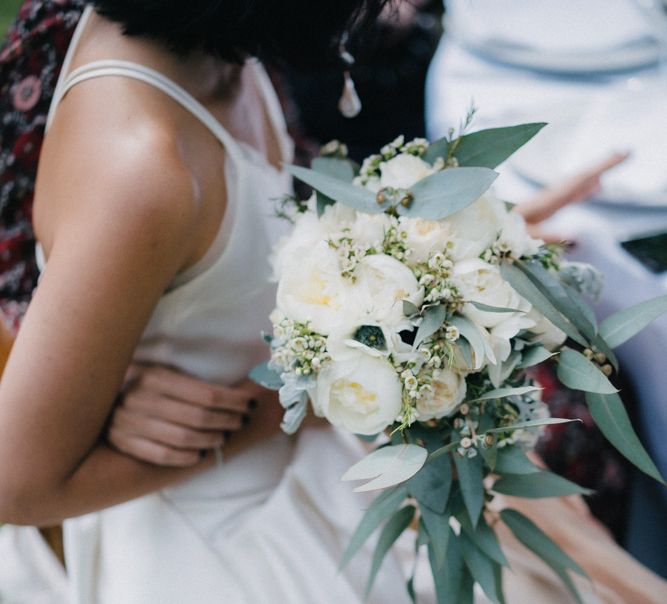 White and green wedding posey 