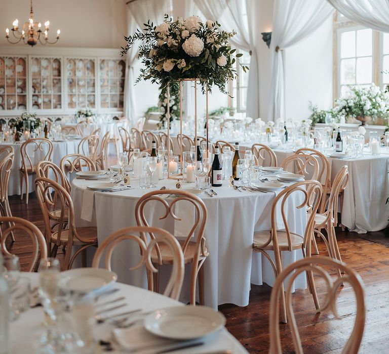 All white wedding theme for Brympton House wedding venue 