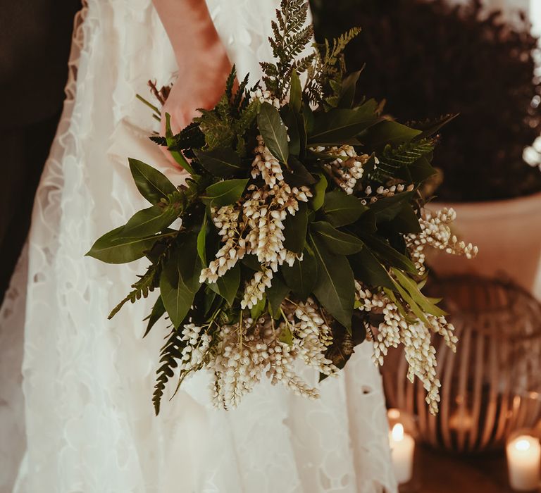 Foliage wedding bouquet for bride 