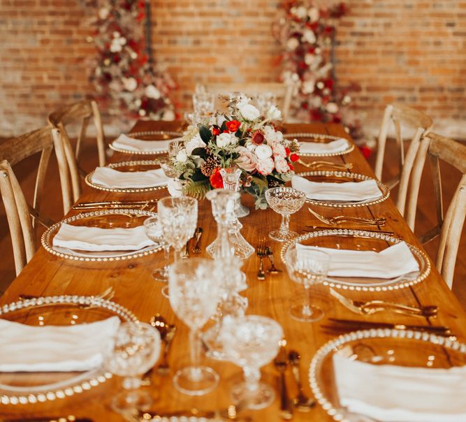 Wedding Tablescape for Intimate Wedding at Brickyard Wedding Venue