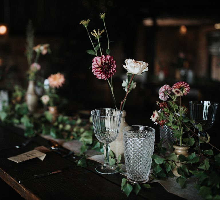 Flower stems in bottles 