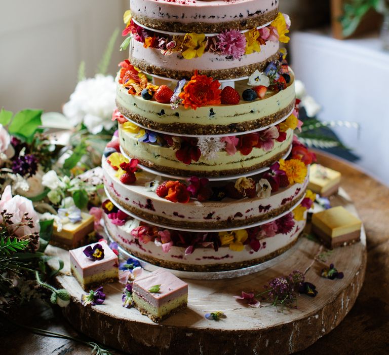 Naked vegan 4 tier wedding cake