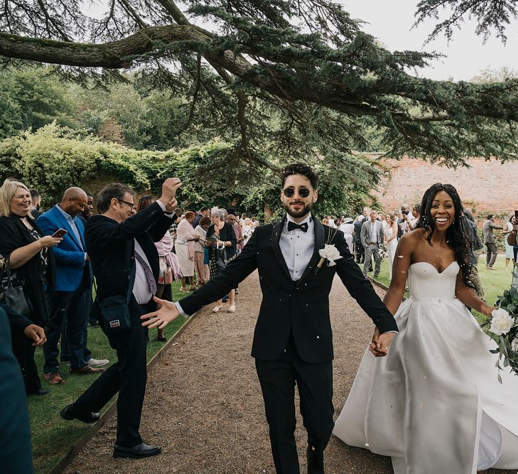 Confetti moment by Tracey Williams Photography at Garthmyl Hall