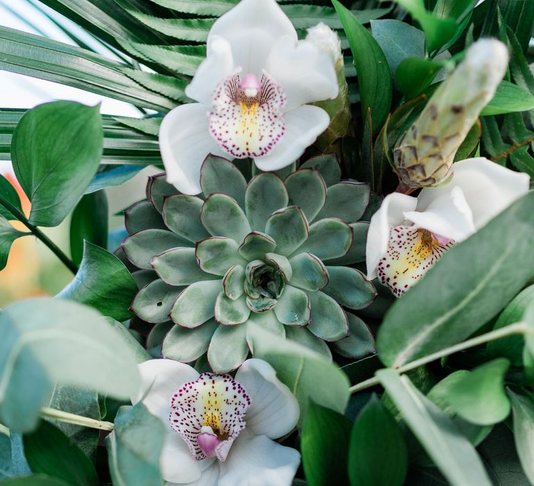 Exotic cactus wedding flowers