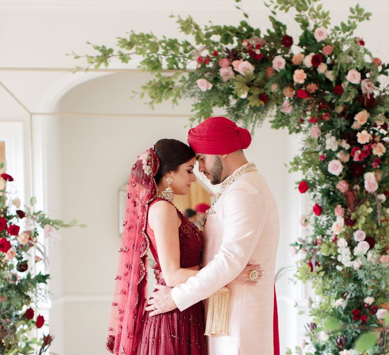 Bride & groom embrace on their wedding day