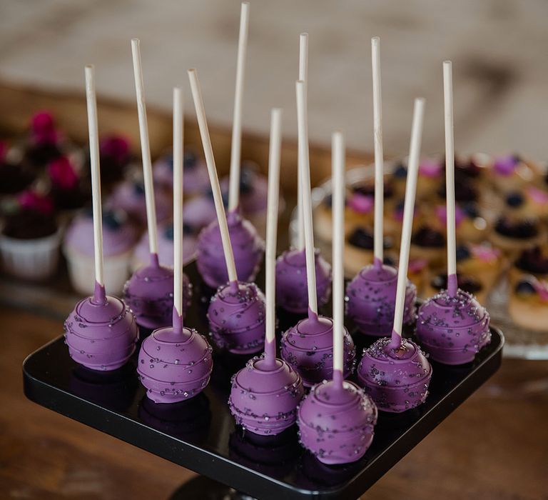 Purple popsical wedding cakes 