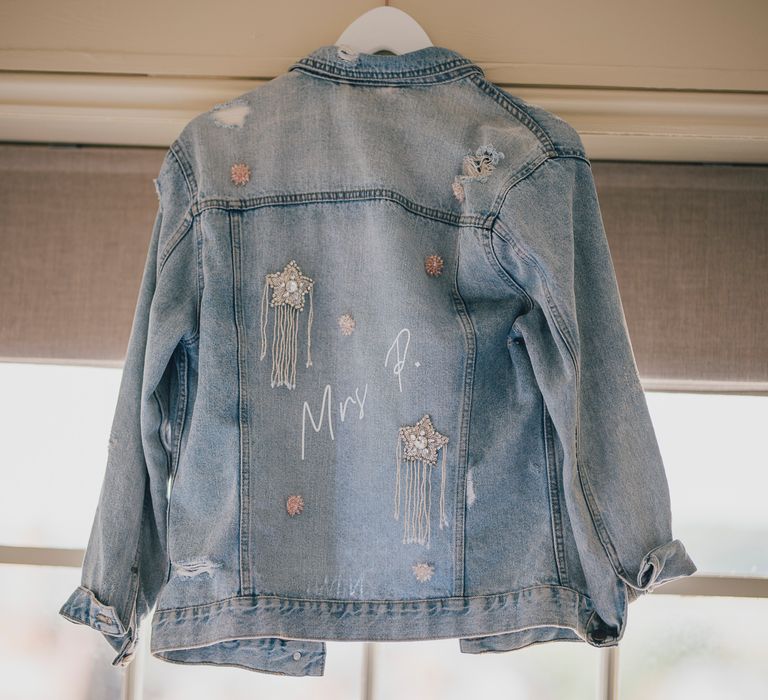 Customised bridal denim jacket 