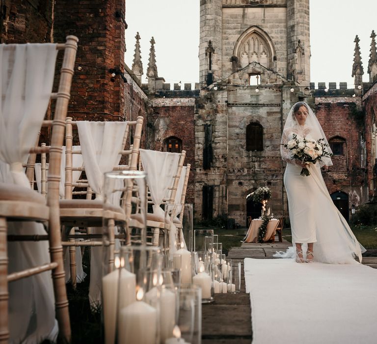 White carpet lining the aisle at St Luke's Bombed Out church in Liverpool 