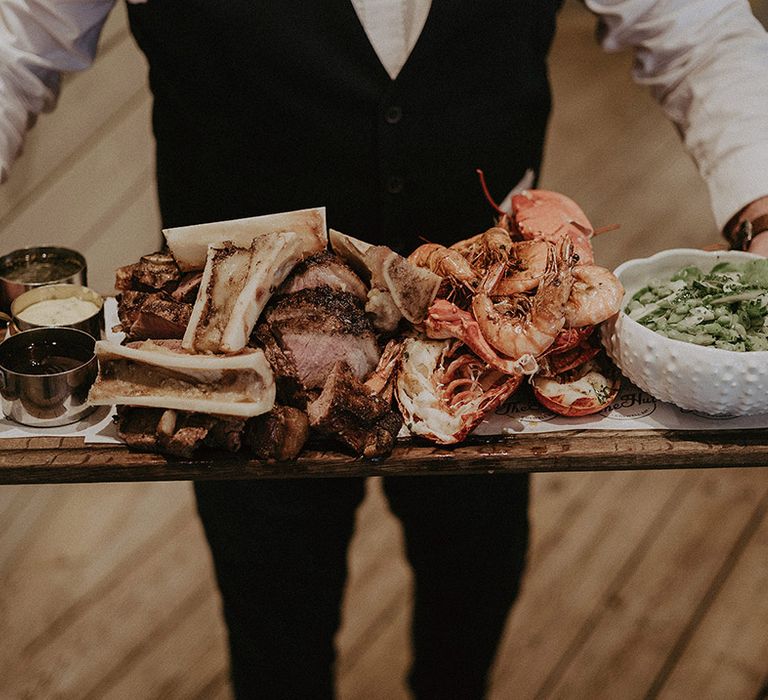 Delicious sharing platter at intimate wedding