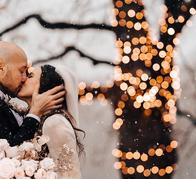 Snowy winter Jessamy Stoddart wedding to Ryan O'Gorman at Iscoyd Park 