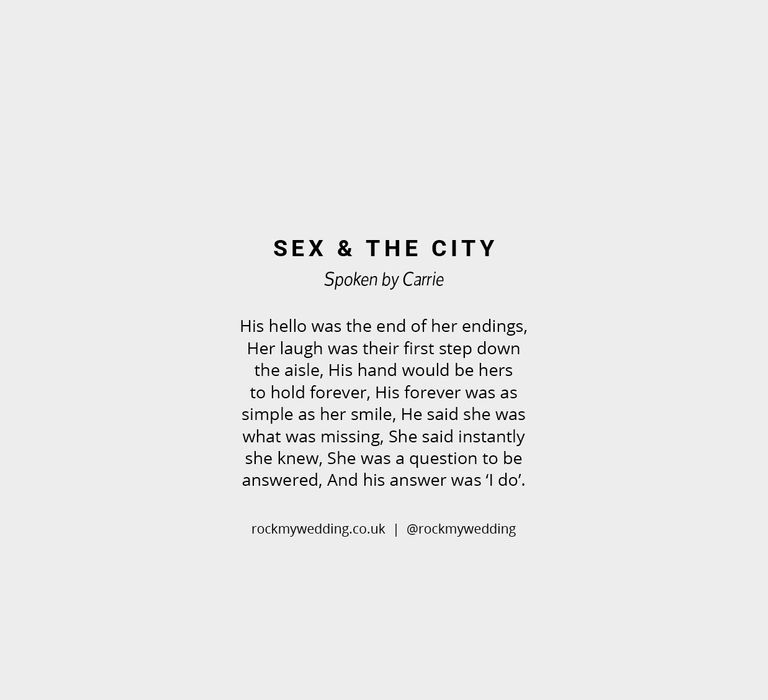 Sex And The City | Wedding Readings From Movies/TV Shows