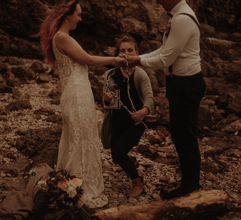 Lake District Elopement Wedding with hand fastening