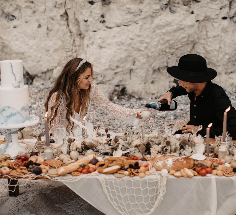 grazing table for coastal elopement 