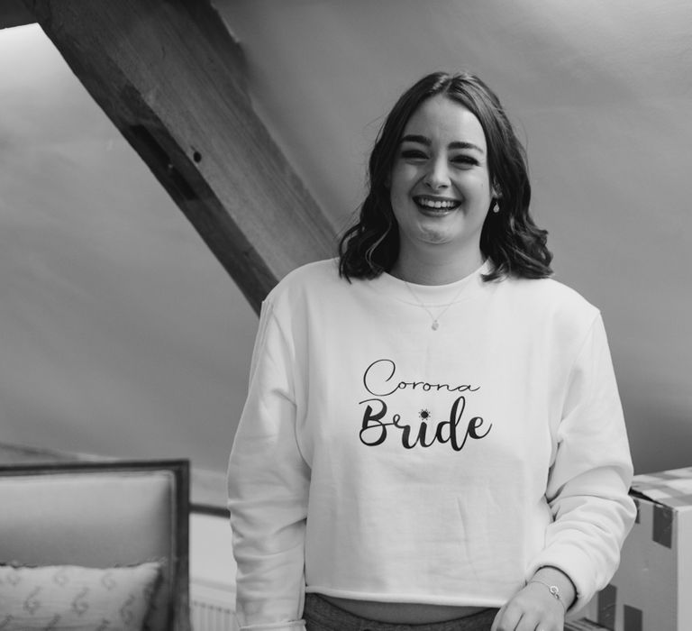 Bride wearing Corona Bride jumper