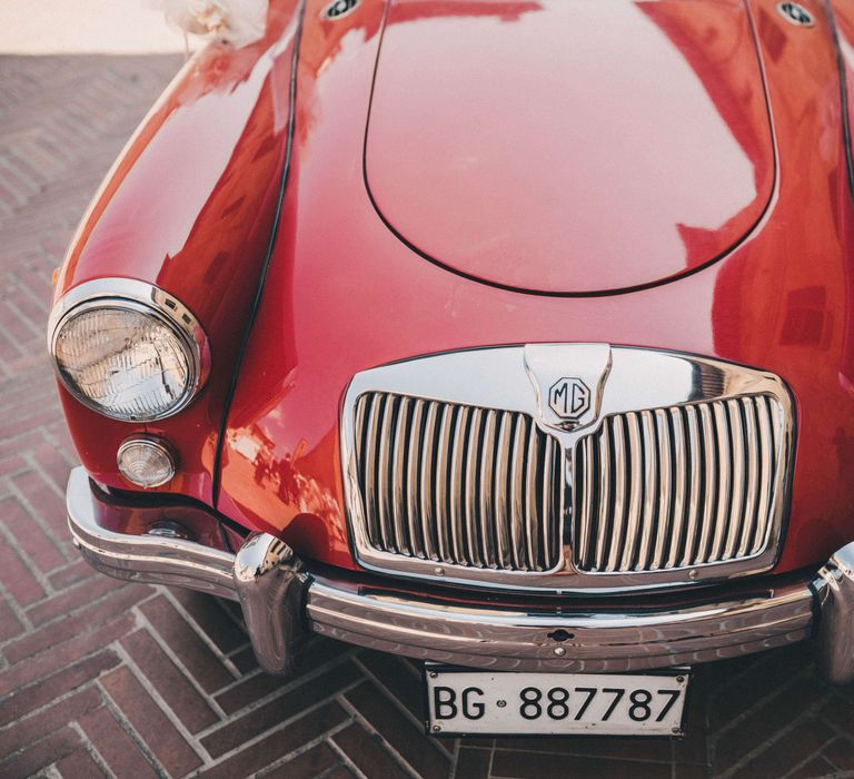 MG car for Tuscany Italy Wedding