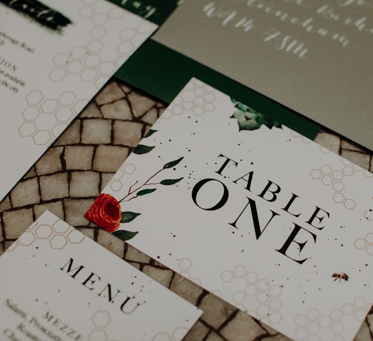 Table name close up stationery by Rock Paper Nib