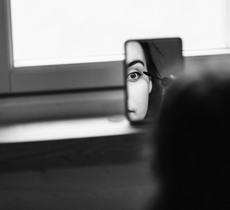 Bride getting ready for her micro destination wedding in Sweden