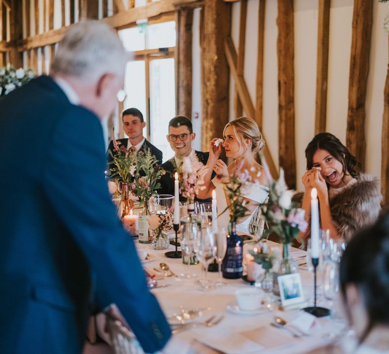 Wedding guests during the reception 