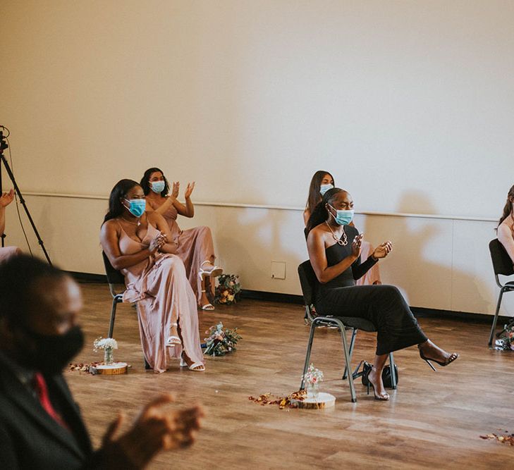 Socially distanced Heart Church wedding ceremony in Nottingham 